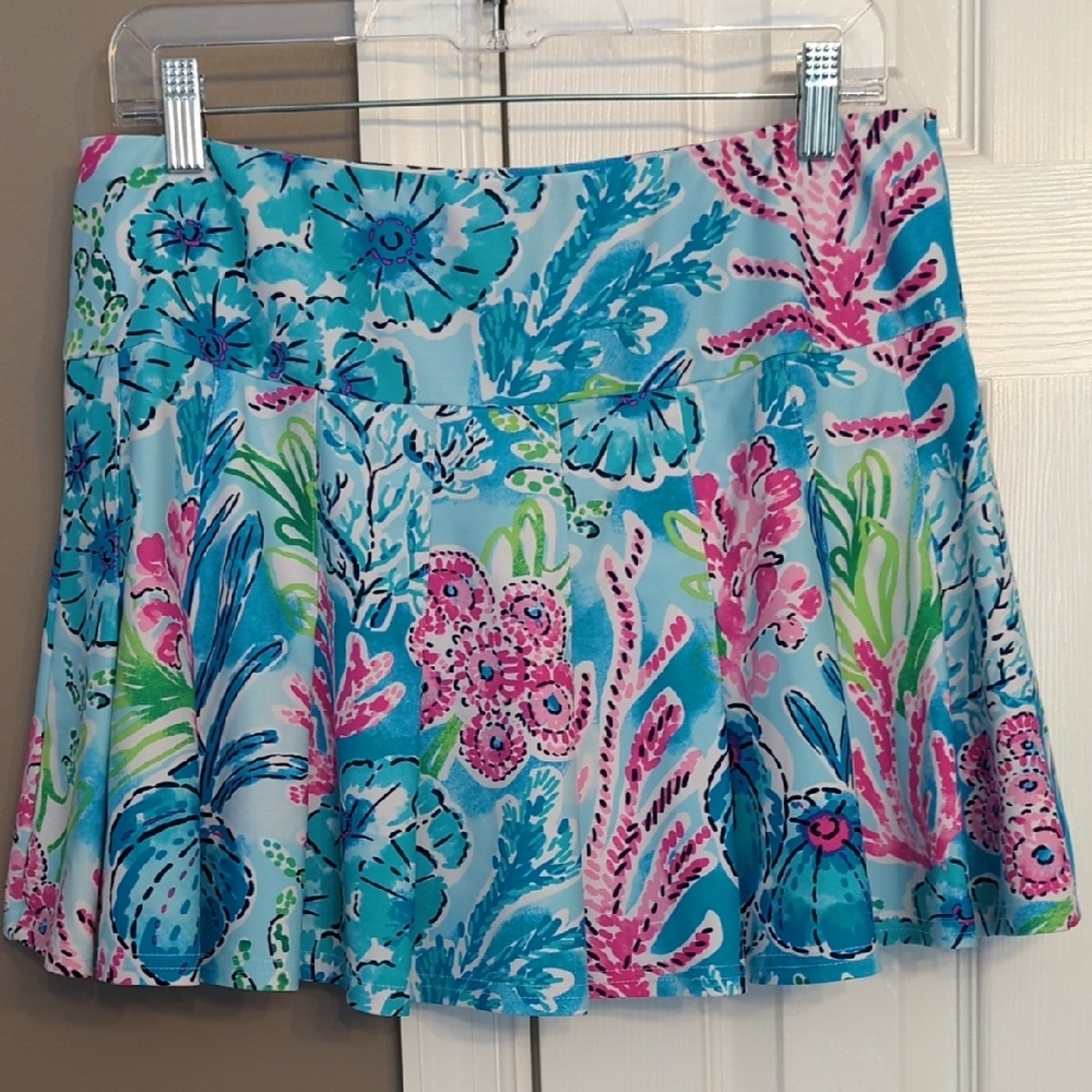 Vibrant Print Women's Pleated Skort Beachy Resortwear Pickleball - Picture 3 of 6